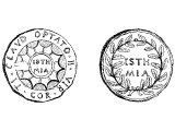 Coins of Corinth, showing the wreaths worn by victors in the Isthmian Games